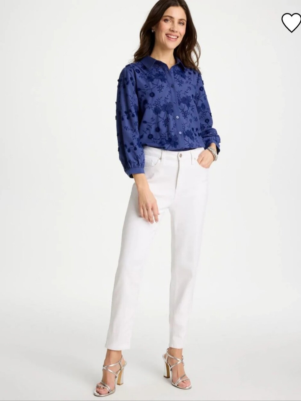 The So Slimming By Chico's Women’s White Straight-Leg Jeans
